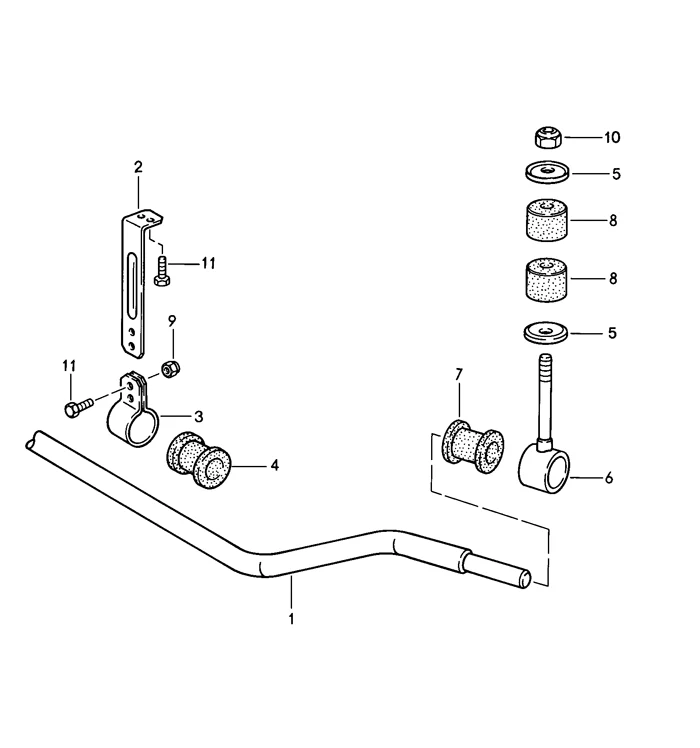 Front Inner 21.5mm Sway Bar Bushing for Porsche 944 and 968 (1985-95) - Image 2