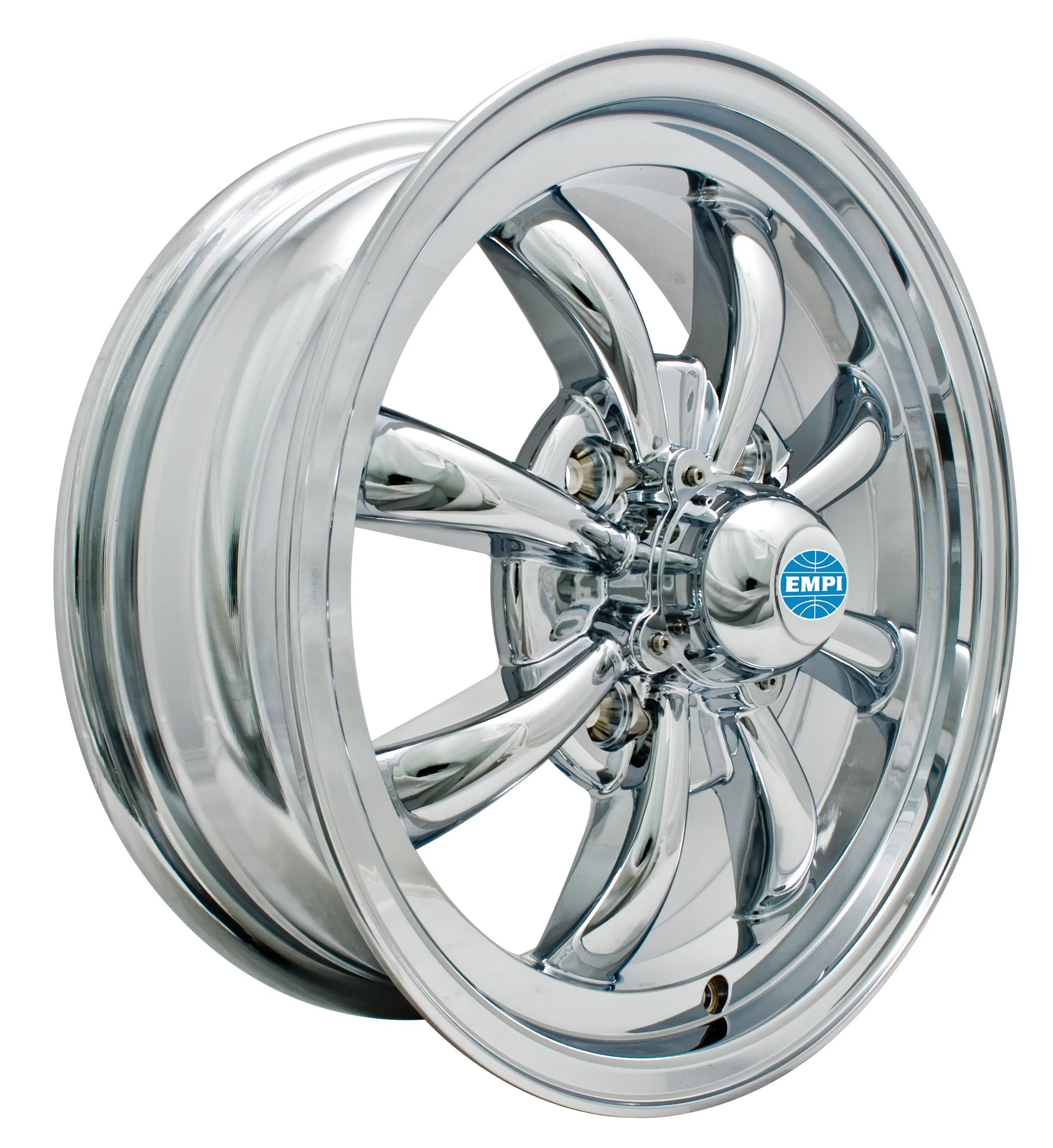 The "Classic" EMPI GT-8 Chrome Wheel for Porsche 914 and Late VW
