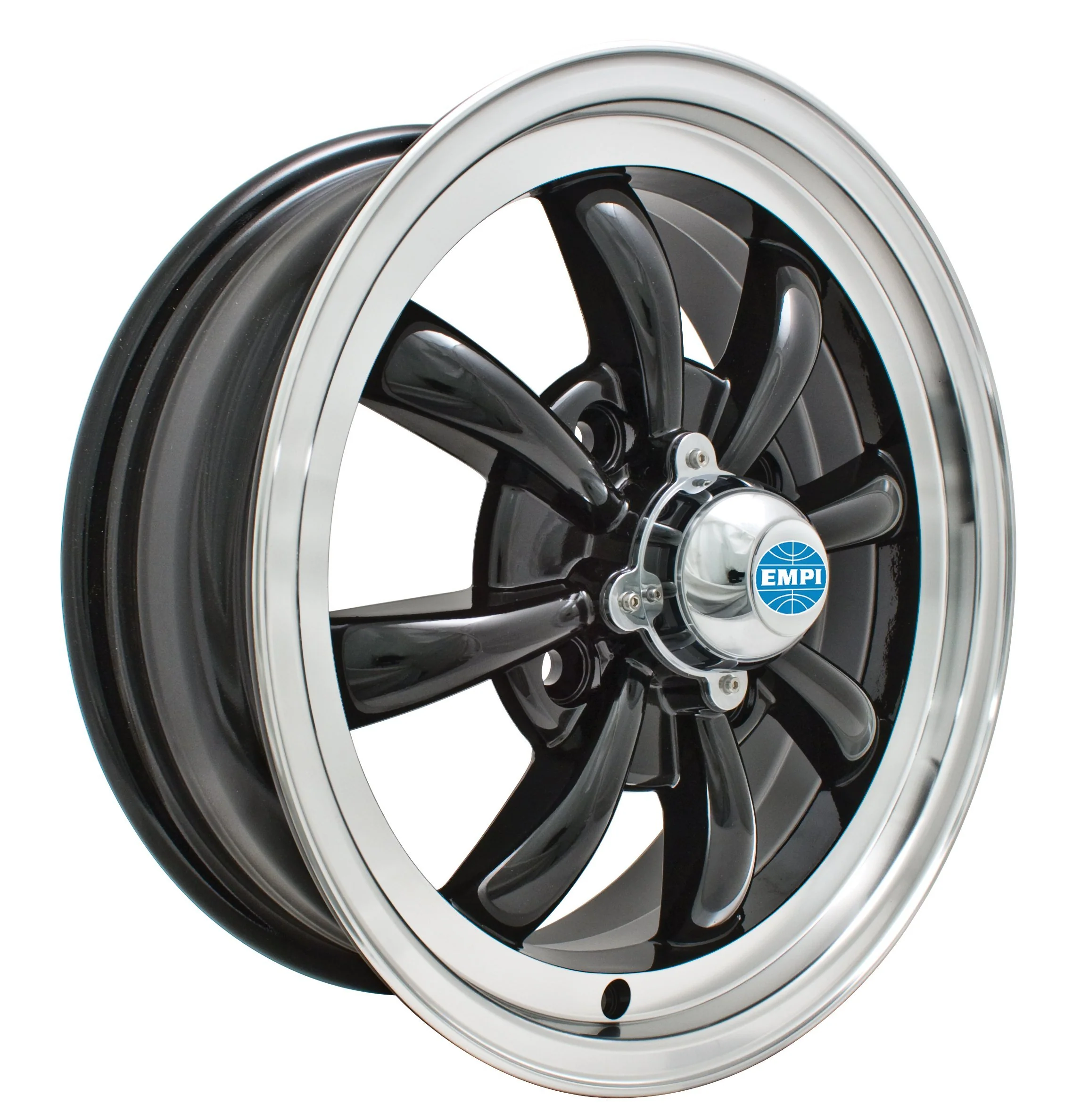 The "Classic" EMPI GT-8 Gloss Black Wheel for Porsche 914 and Late VW