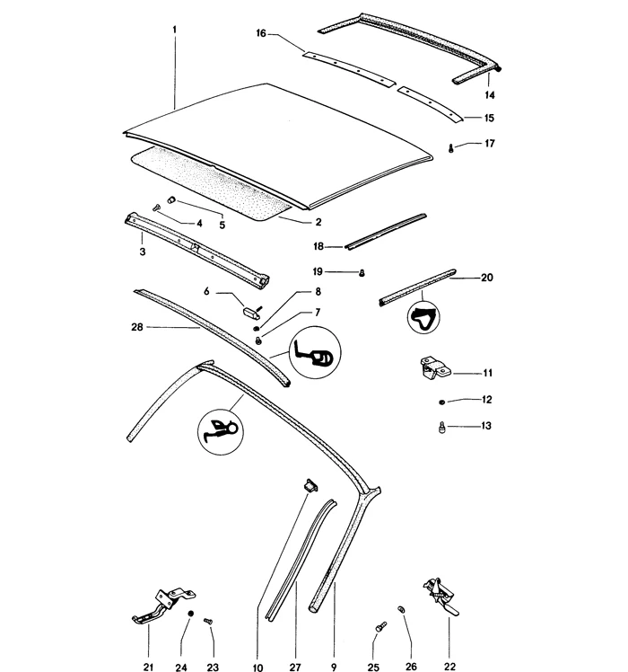 Left Roof Seal Attachment Rail for Porsche 914 Models (1970-76) - Image 2