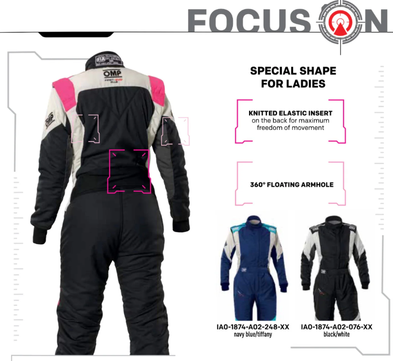 OMP Evo First ELLE Racing Driver Suit Driver Race Suit, FIA 8856-2018 - Image 5