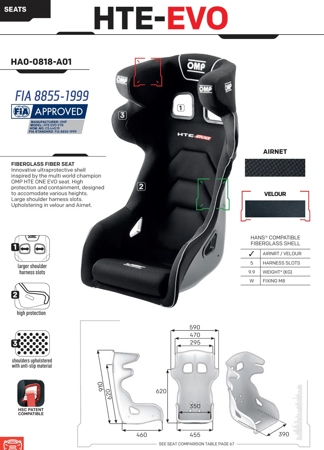 Competition Motorsport OMP HTE EVO Racing Seat - Image 3