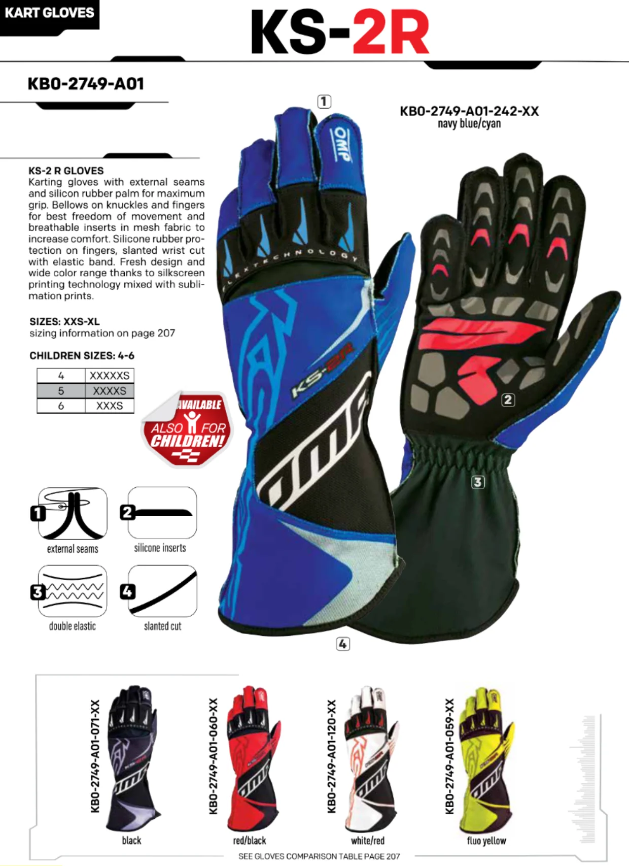 Competition Motorsport OMP KS-2R Kart Racing Gloves CIK-FIA Level 2 - Image 12