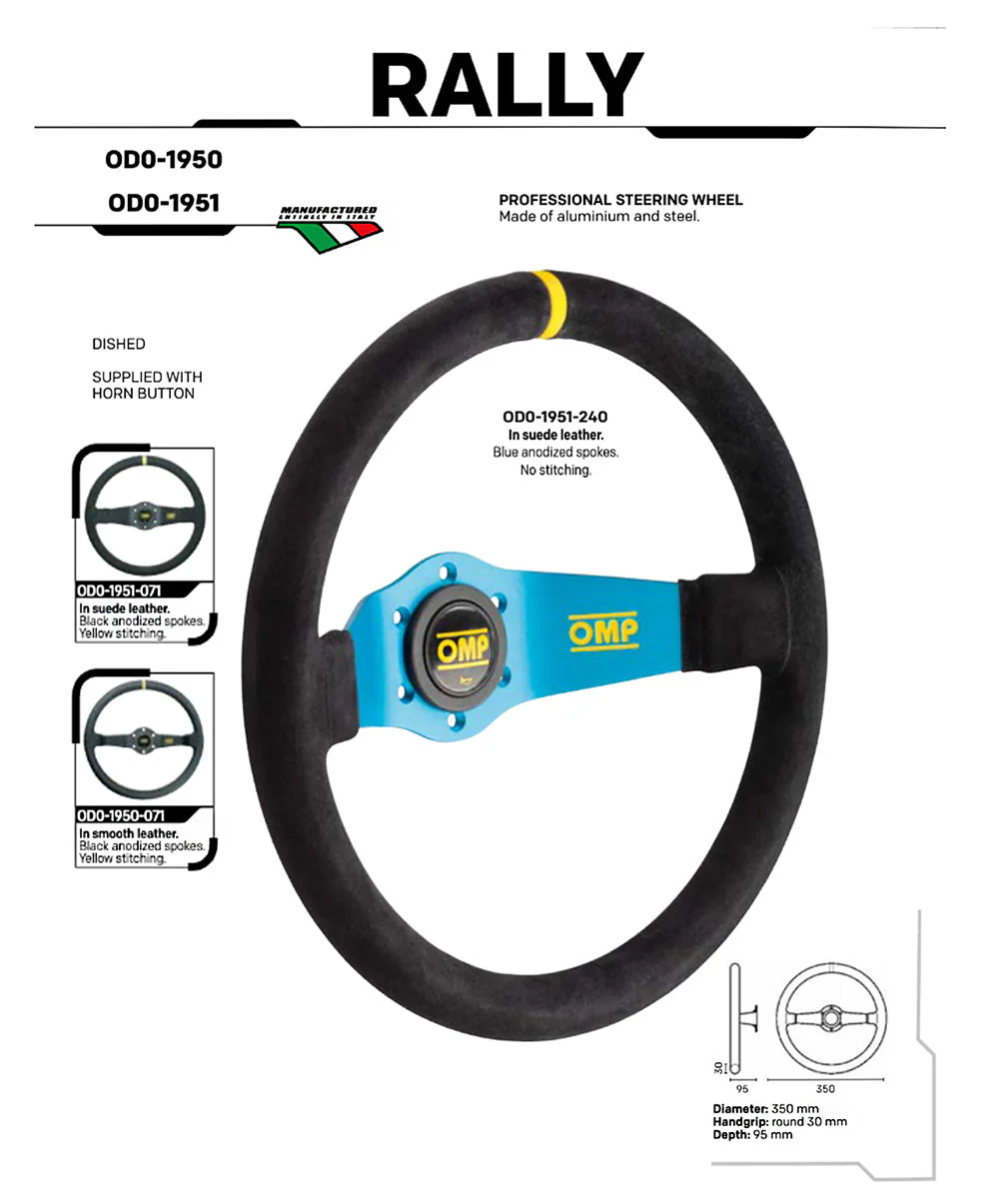 OMP Rally Dished 350mm Steering Wheel - Image 5