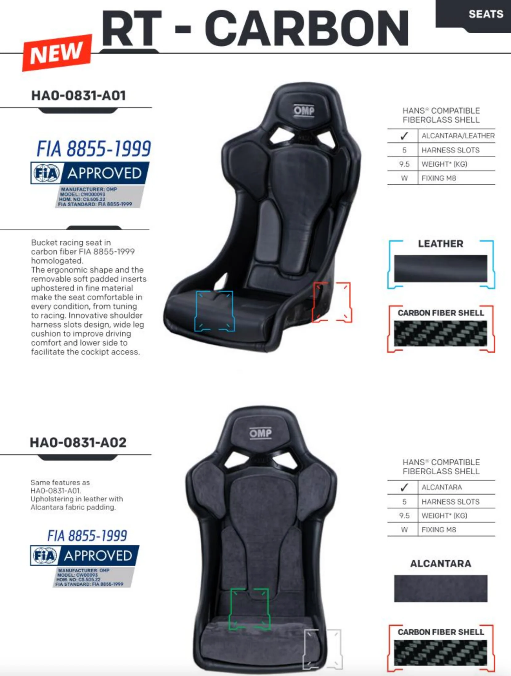OMP RT Motorsport Racing Seat FIA 8855-1999 - Image 6