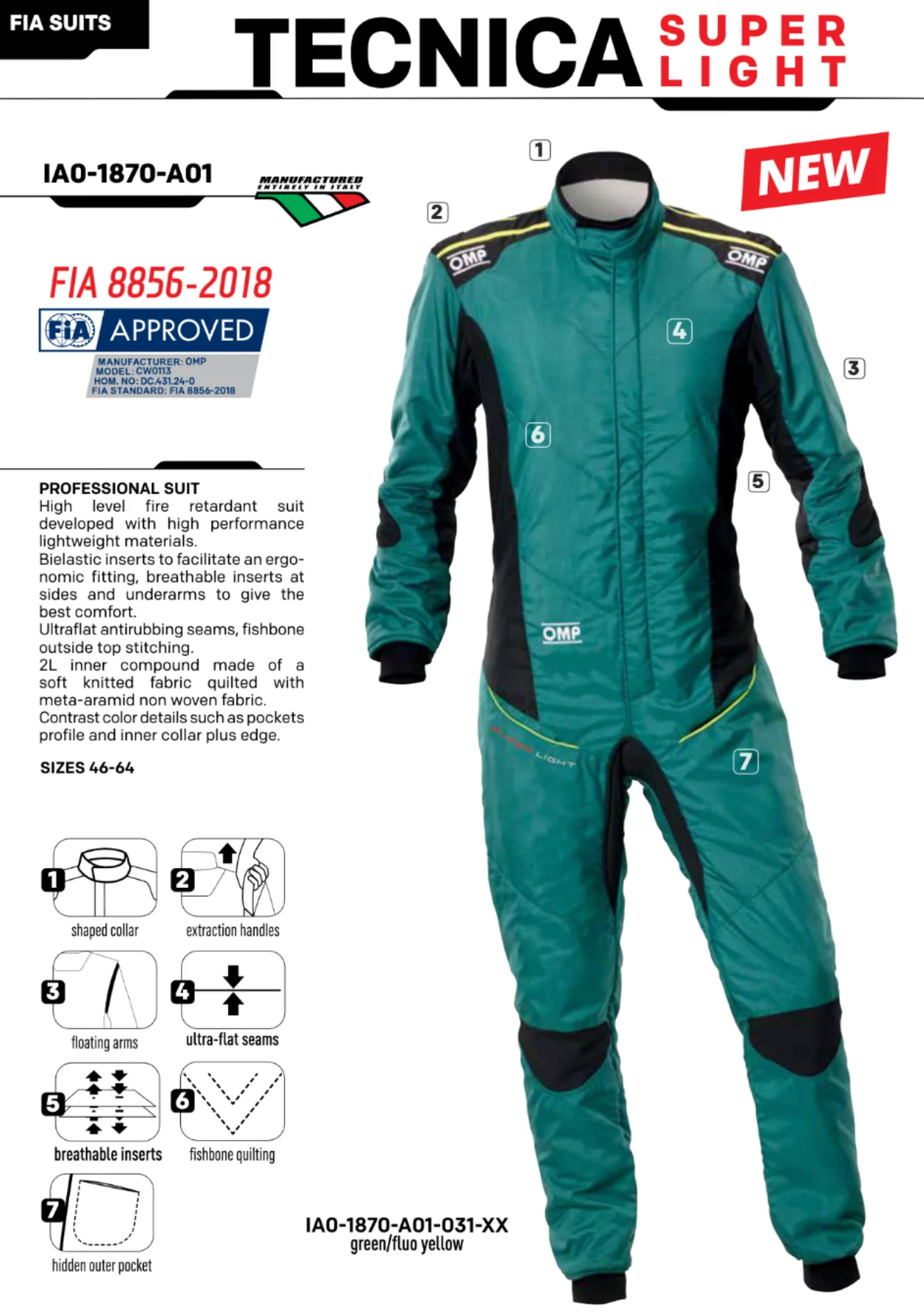 OMP TECNICA SUPER LIGHT Race Suit - Image 11