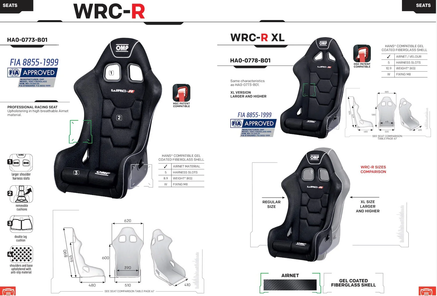OMP WRC-R Racing Seat - Regular or XL - Image 4