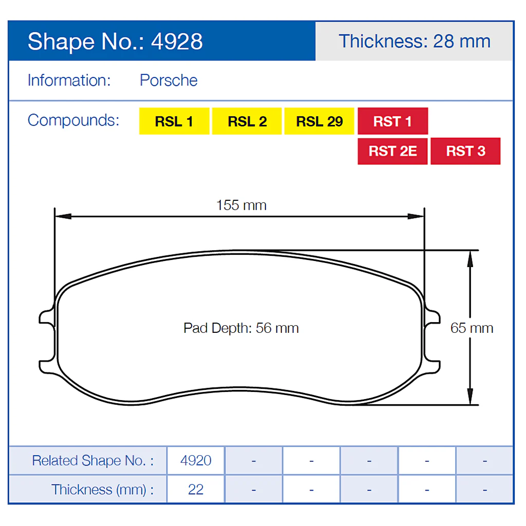 Pagid Racing Front/Rear Brake Pads for Porsche 991/Cayman GT4 - Image 2