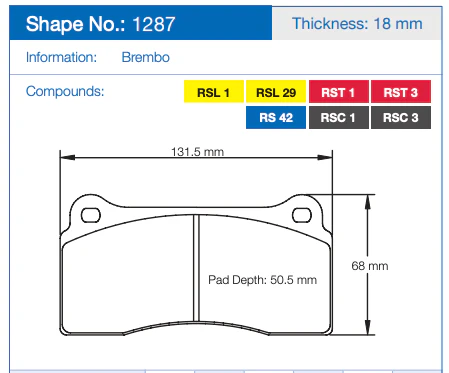 Pagid Racing Rear Brake Pads for Audi R8 4.2 and 5.2 FSI quattro - Image 2