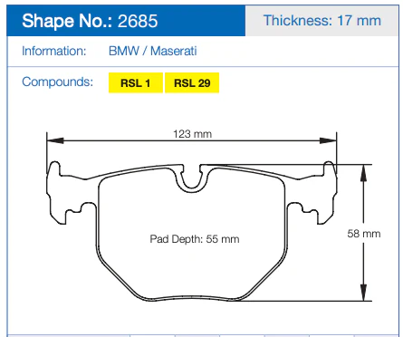 Pagid Racing Rear Brake Pad Set No. 2685 - Image 2