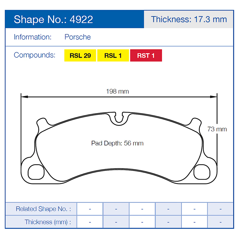 Pagid Racing Front/Rear Brake Pads for Porsche 991/981 (2011–2020) - Image 2