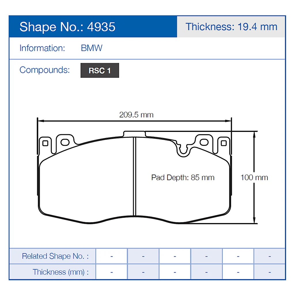 Pagid Racing Front Brake Pad Set No. 4935 for BMW M5 (F10)/M6 (F13) - Image 2