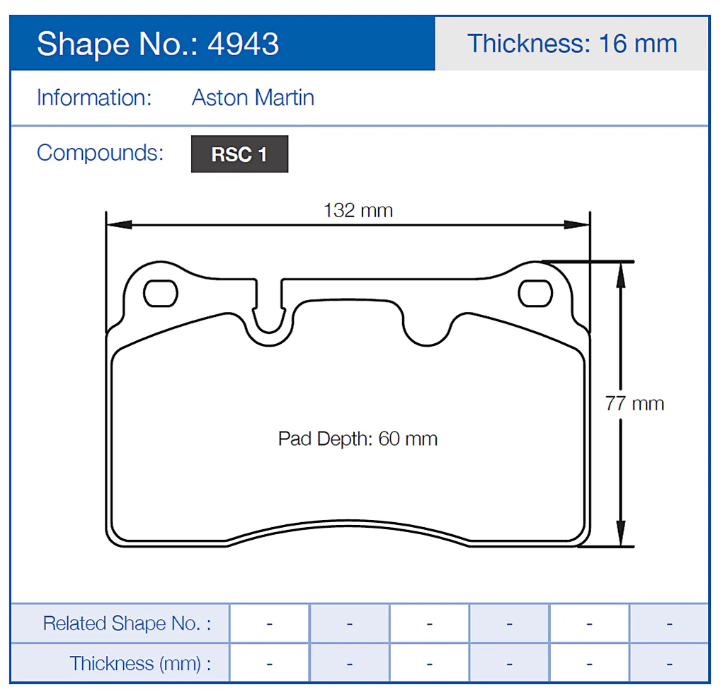 Pagid Racing Rear Brake Pad Set No. 4943 for Aston Martin DB9/Vanquish - Image 2