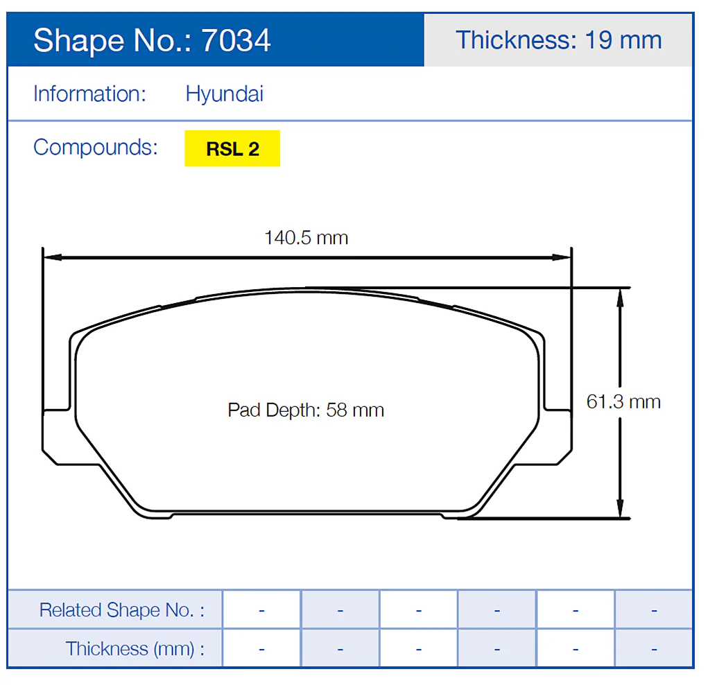 Competition Motorsport Pagid Racing Front Racing Brake Pads No. 7034 - Image 2