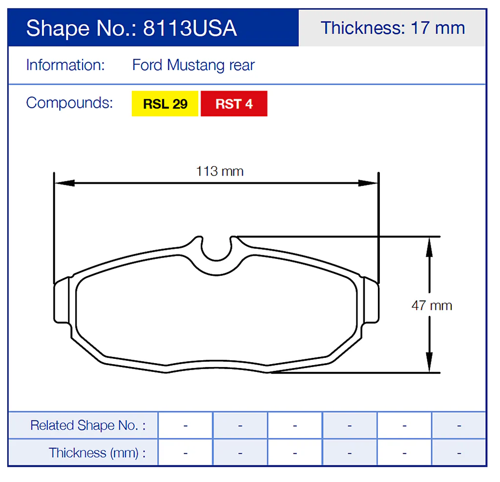 Pagid Racing Rear Brake Pad Set No. 8113 - Image 2
