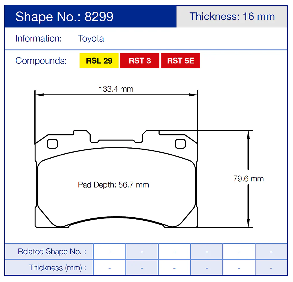 Pagid Racing Front Brake Pad Set No. 8299 for Toyota GR Corolla/Yaris - Image 2