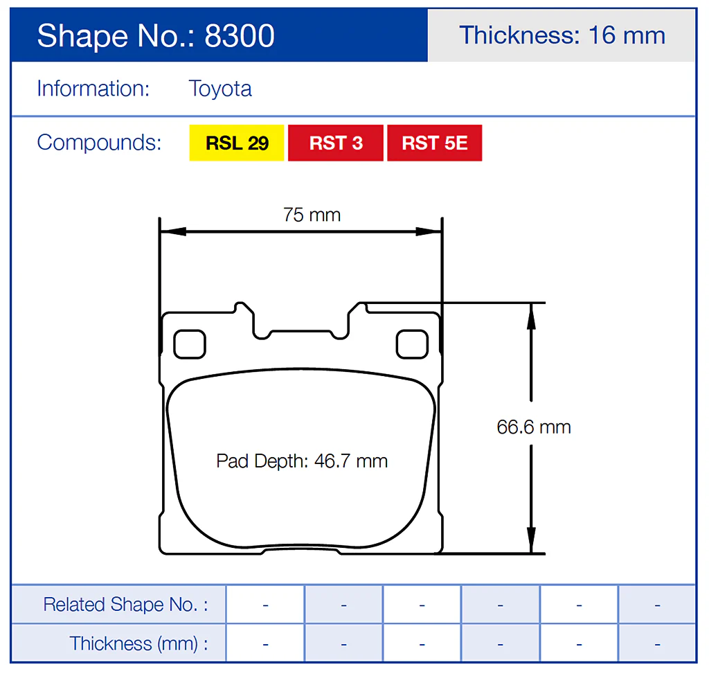 Pagid Racing Rear Brake Pad Set No. 8300 for Toyota GR Corolla/Yaris - Image 2