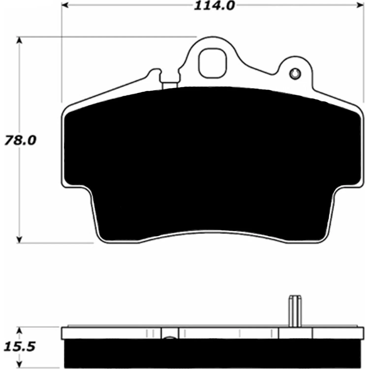 Porterfield Front/Rear Brake Pad Set for Porsche Cayman with Iron Rotors (2007)