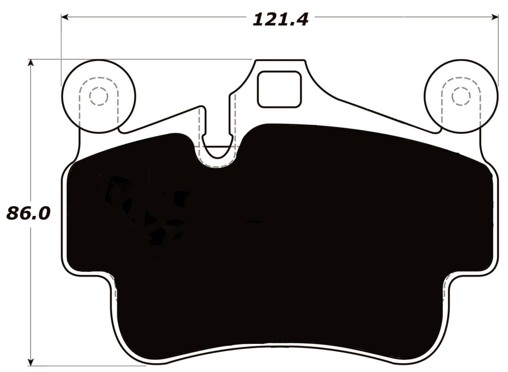 Porterfield Rear Brake Pad Set for Porsche Cayman Coupe S with Iron Rotors (2009) - Image 4