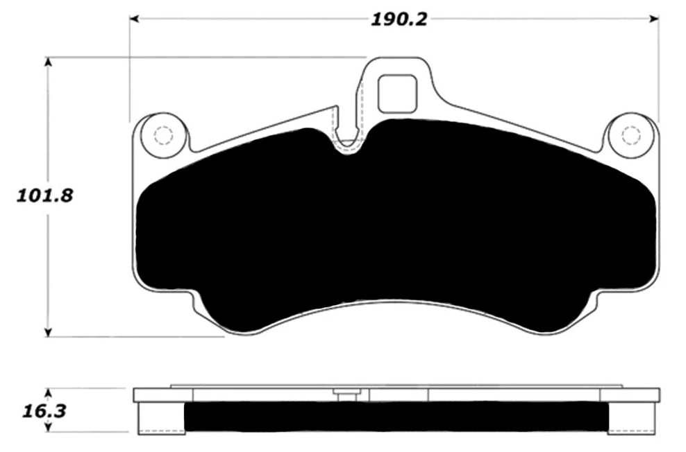 Porterfield Front/Rear Brake Pad Set for Porsche 997 Turbo with Iron Rotors & Center Lock Wheels (2010) - Image 2