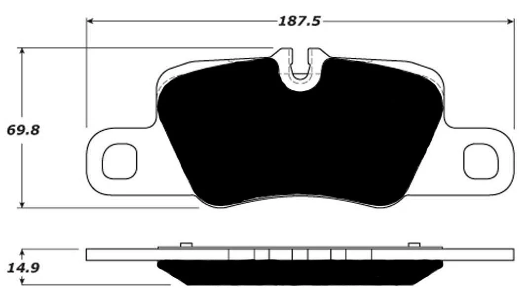 Porterfield Front/Rear Brake Pad Set for Porsche Panamera Turbo with Iron Rotors (2010) - Image 2