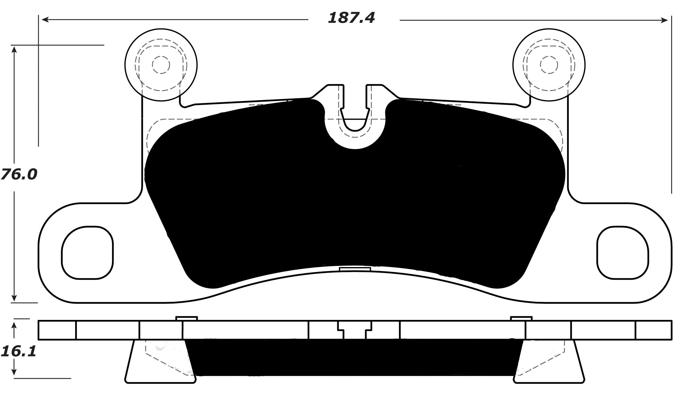 Porterfield Front/Rear Brake Pad Set for Porsche Cayenne with 390mm front rotor (2011) - Image 2