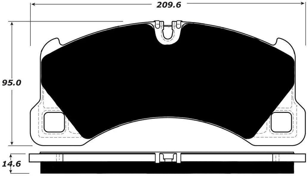 Porterfield Front/Rear Brake Pad Set for Porsche Panamera Turbo with Iron Rotors (2013)