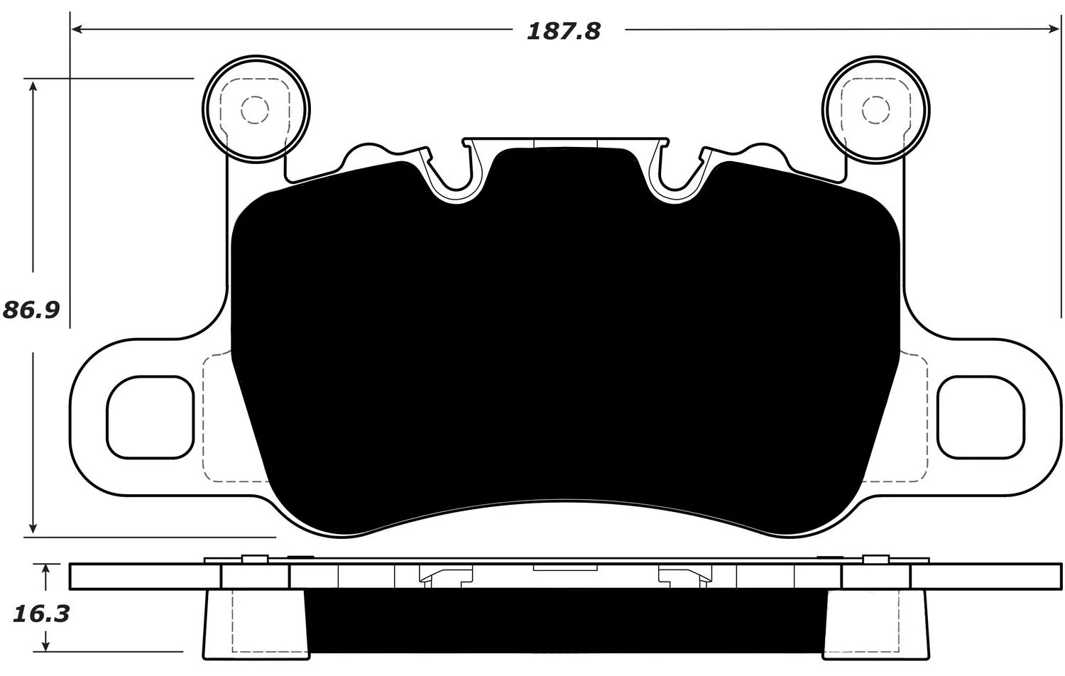 Porterfield Front/Rear Brake Pad Set for Porsche 991 Turbo with Iron Rotors (2016) - Image 2