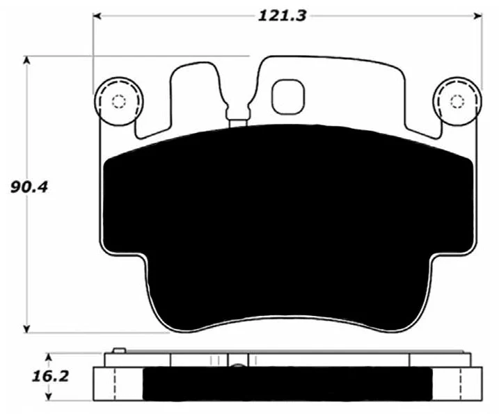 Porterfield R4-S Rear Brake Pads for Porsche 997.1 Carrera - Image 2