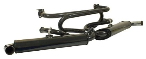 Premium Exhaust System : Dual Quiet Mufflers : Black with Chrome Tip - Image 5