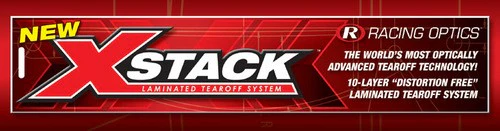 Racing Optics (X-Stack) – Bell 287 SRV and Roux R-1 Helmet Shields Helmet Visor Shield Helmet Tear-Off Stack
