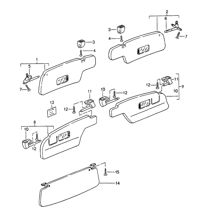 Right Sun Visor Bracket for Porsche 911 (1965-1998) - Image 2
