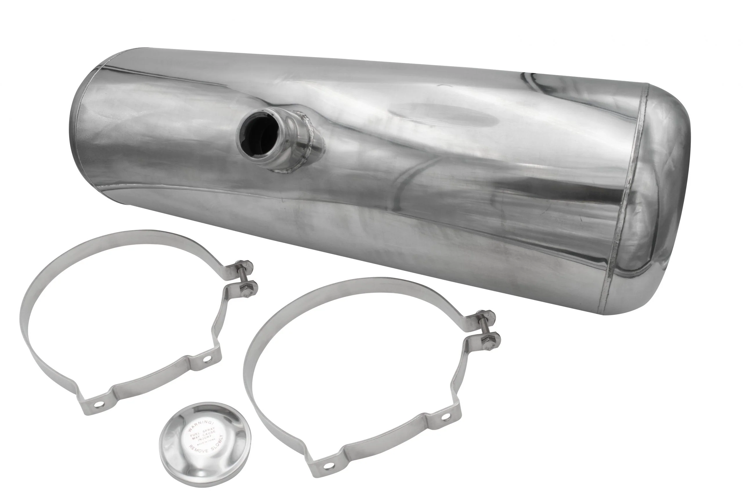 S/S Gas Tank, 8" X 33", Center Fill, 6.8 Gallon