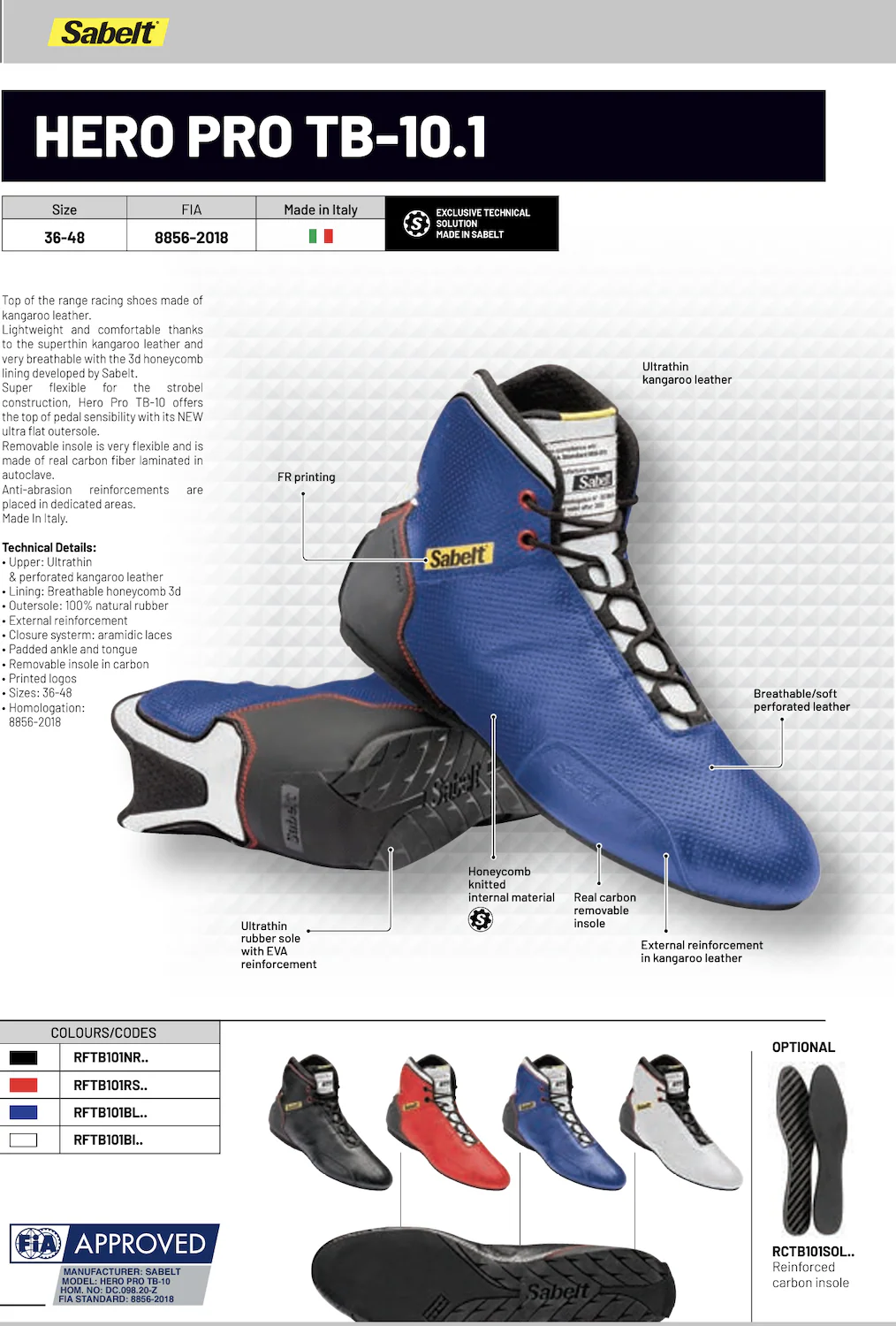 Sabelt Hero Pro TB-10.1 Racing Shoesss, FIA Rated - Image 7