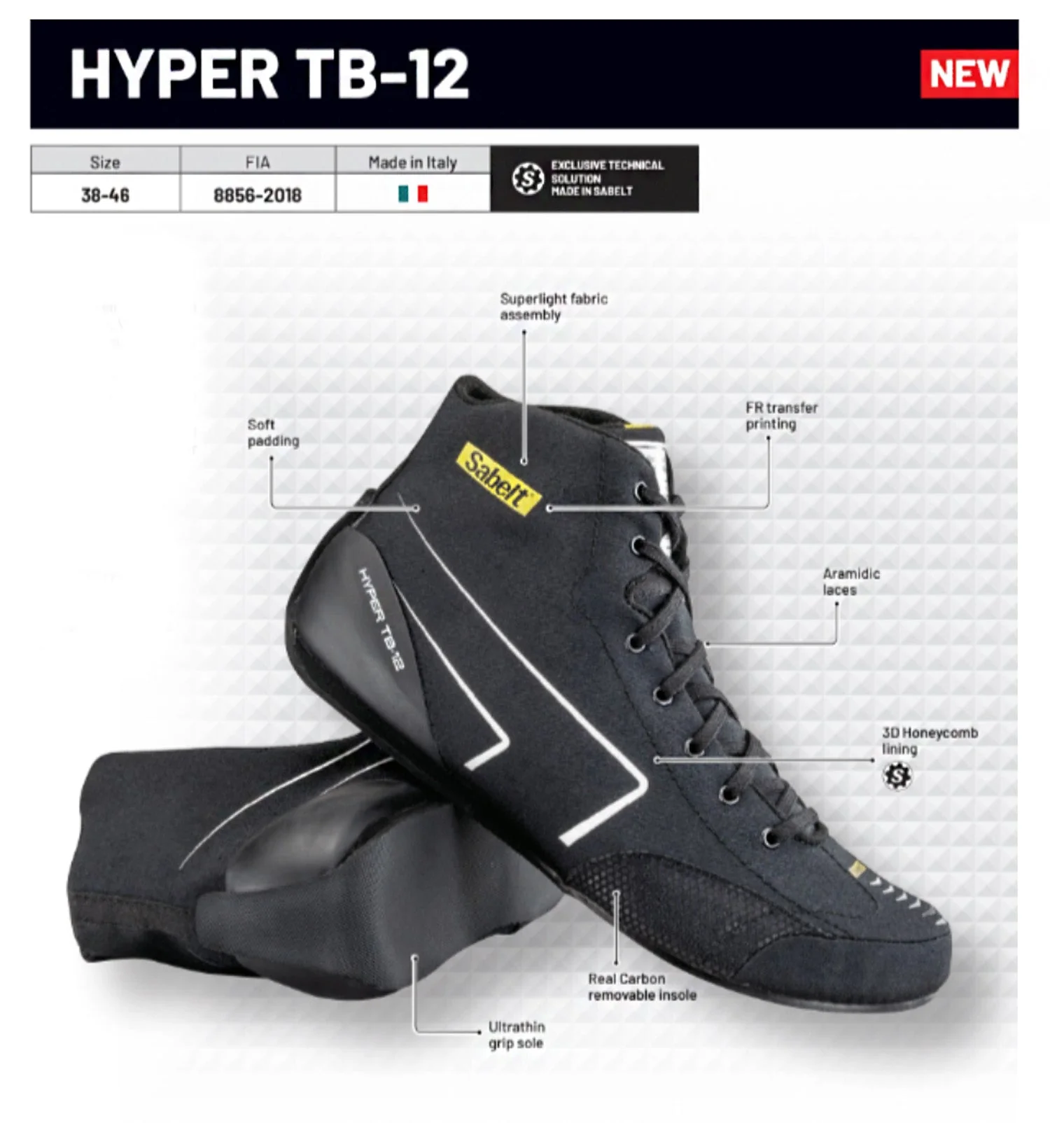 Sabelt HYPER TB-12 Racing Shoesss, FIA 8856-2018 - Image 7