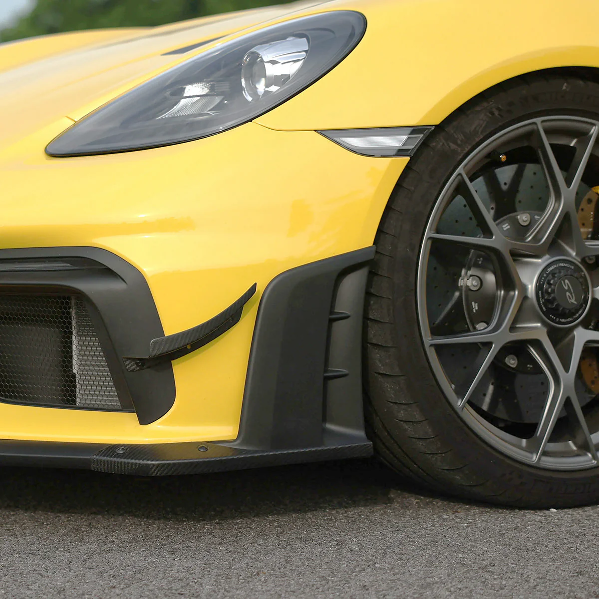 SilverRocket Dry Carbon Clubsport Dive Plane and Lower Side Spoiler Pack for Porsche 718 GT4 RS - Image 5