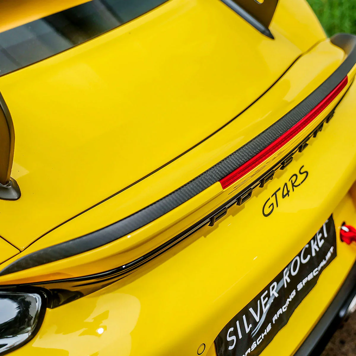 SilverRocket Dry Carbon Rear Gurney Flap for Porsche Track Applications GT4 RS - Image 4