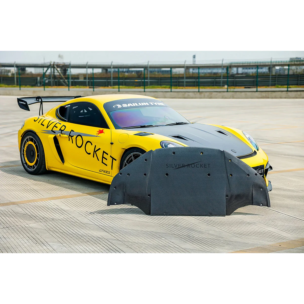 SilverRocket Ultra Downforce Front Dry Carbon Fiber Aeroshield Splitter - Image 3