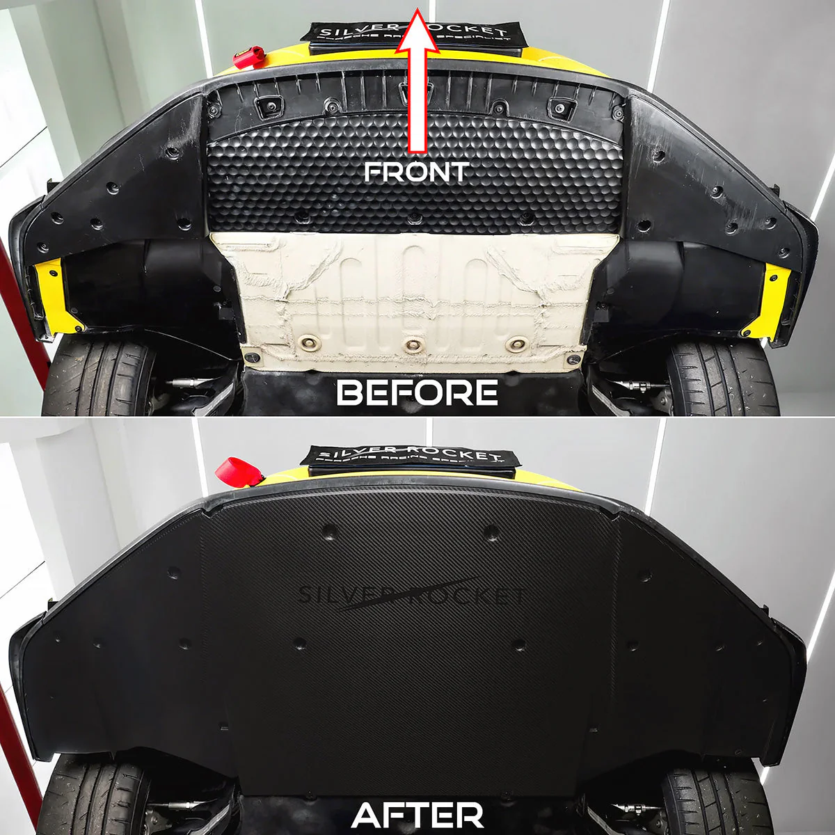 SilverRocket Ultra Downforce Front Dry Carbon Fiber Aeroshield Splitter - Image 5