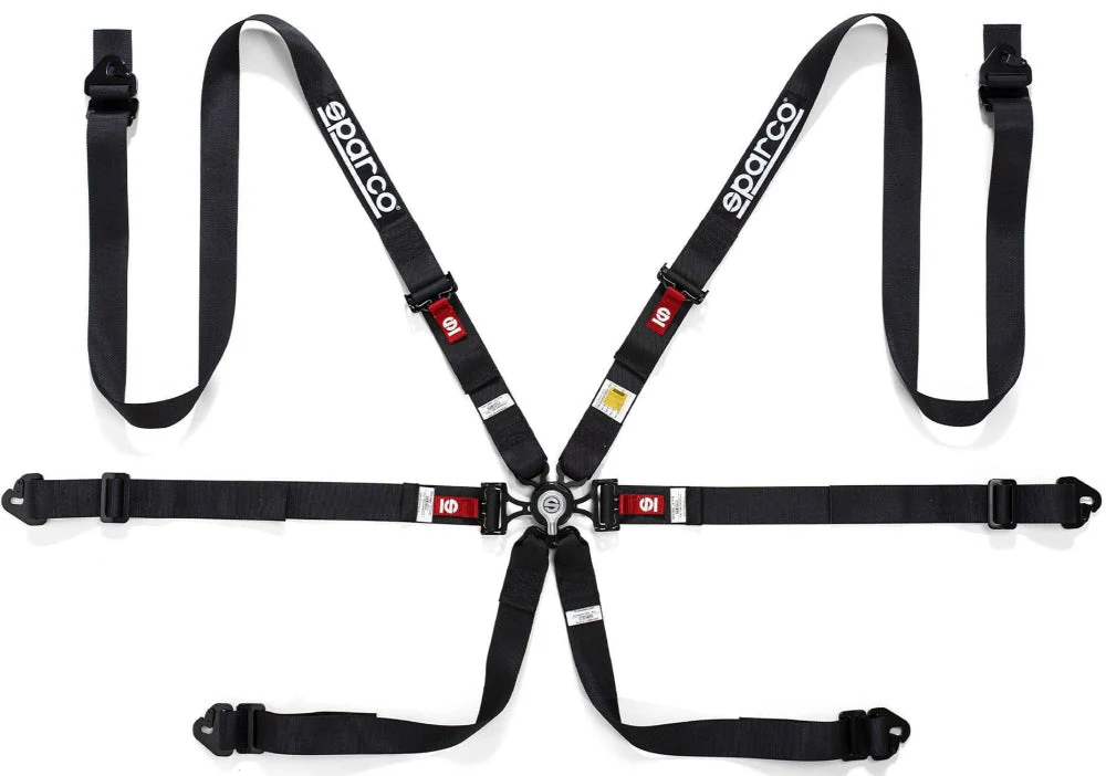 Sparco Six-Point Competition Pull-Down Aluminum Racing Harness