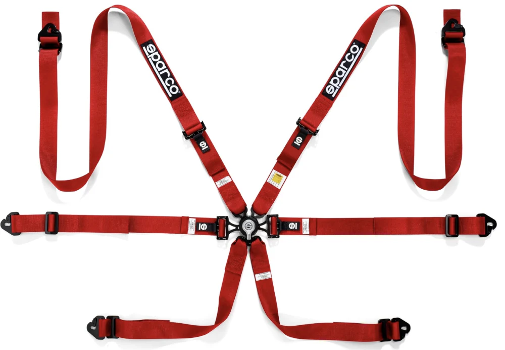 Sparco Six-Point Racing Harness, 2-Inch Steel Pull-Down - Image 2