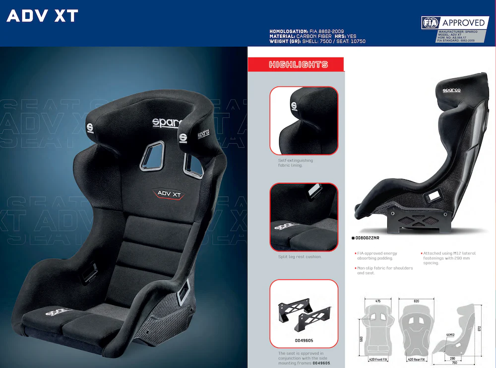Sparco ADV XT Carbon Fixed-Back Racing Seat - Image 2