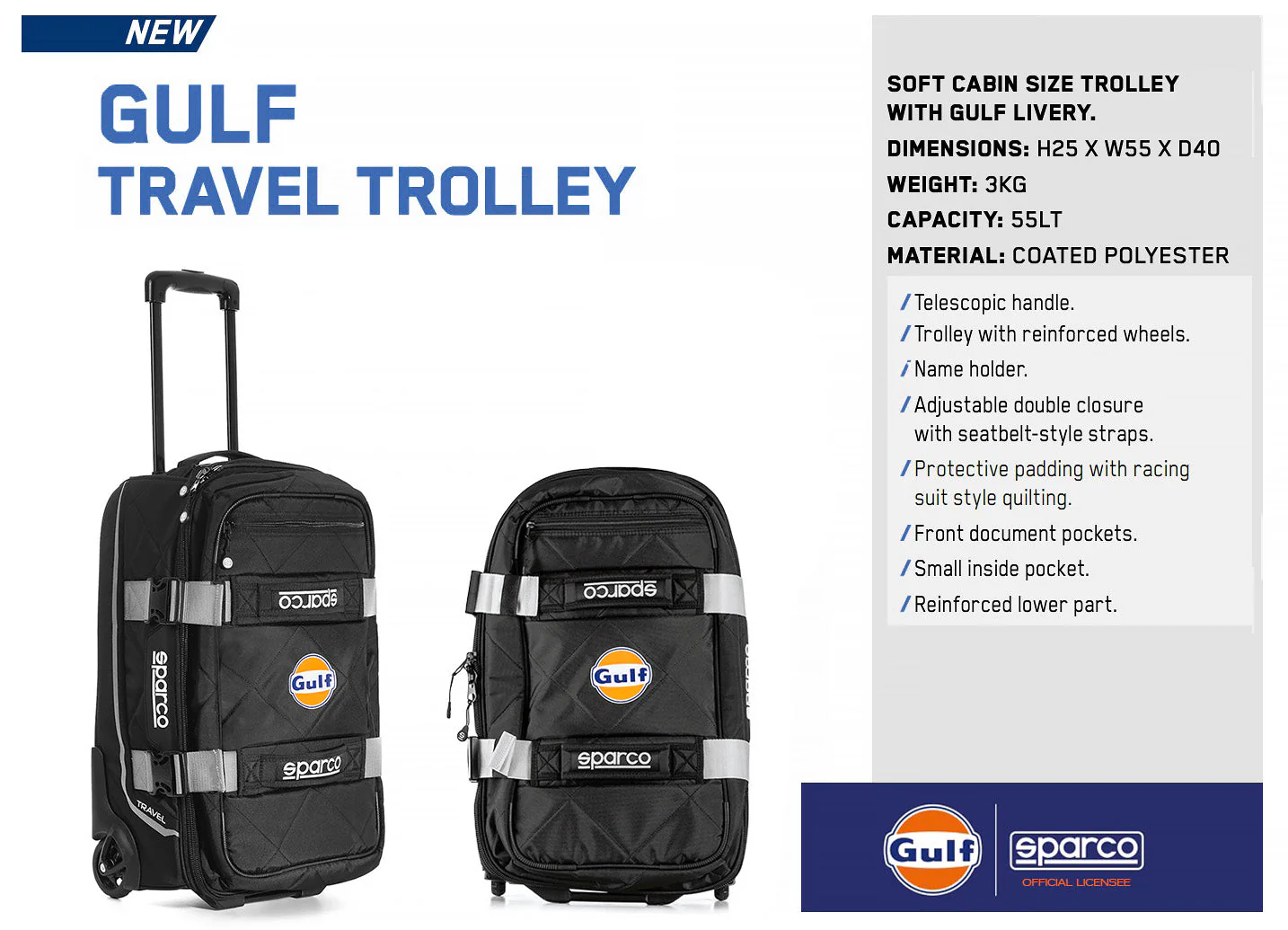Sparco Gulf Travel Roller Racing Gear Bag - Image 3