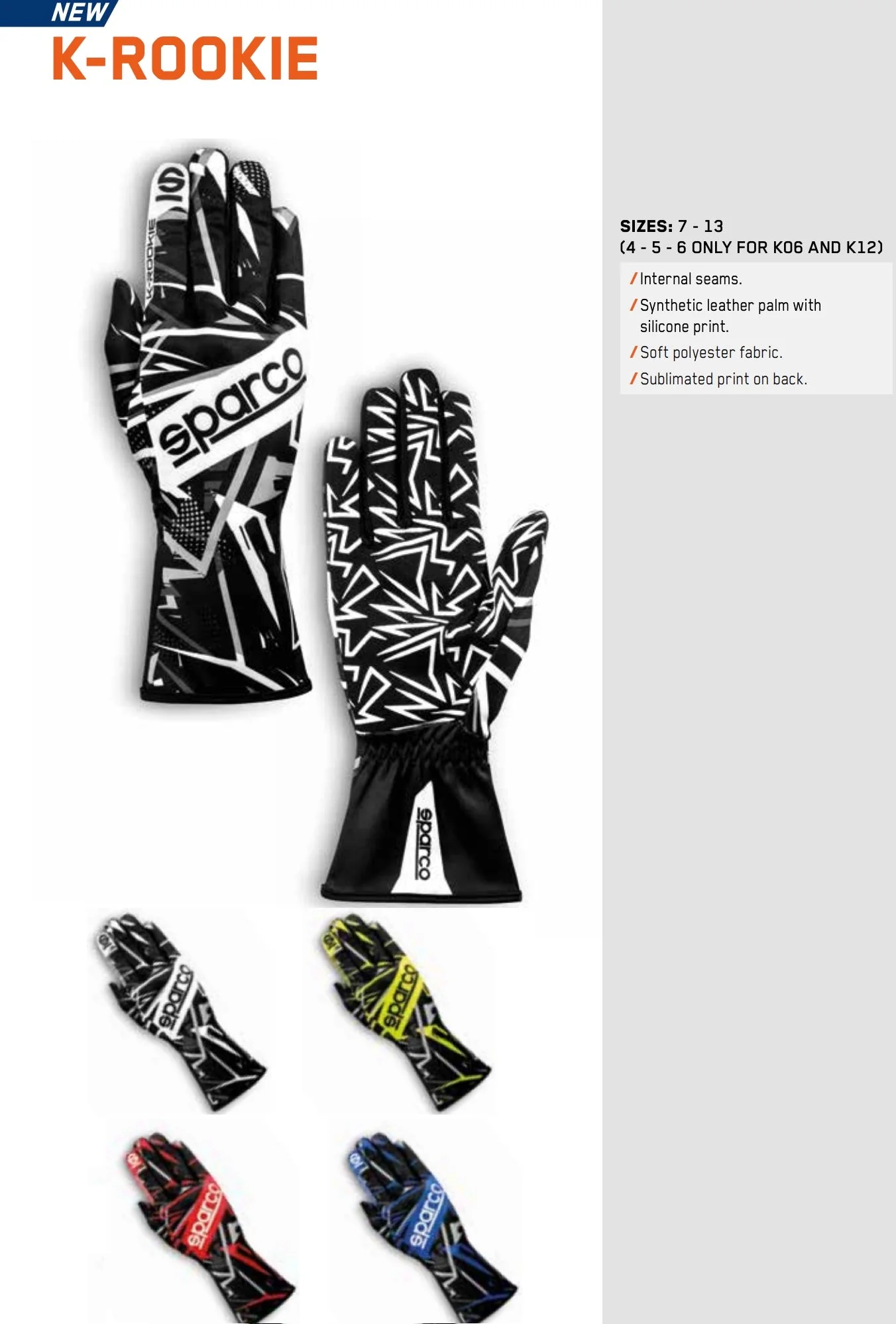 Sparco K-Rookie Kart Racing Gloves, FIA Rated - Image 6