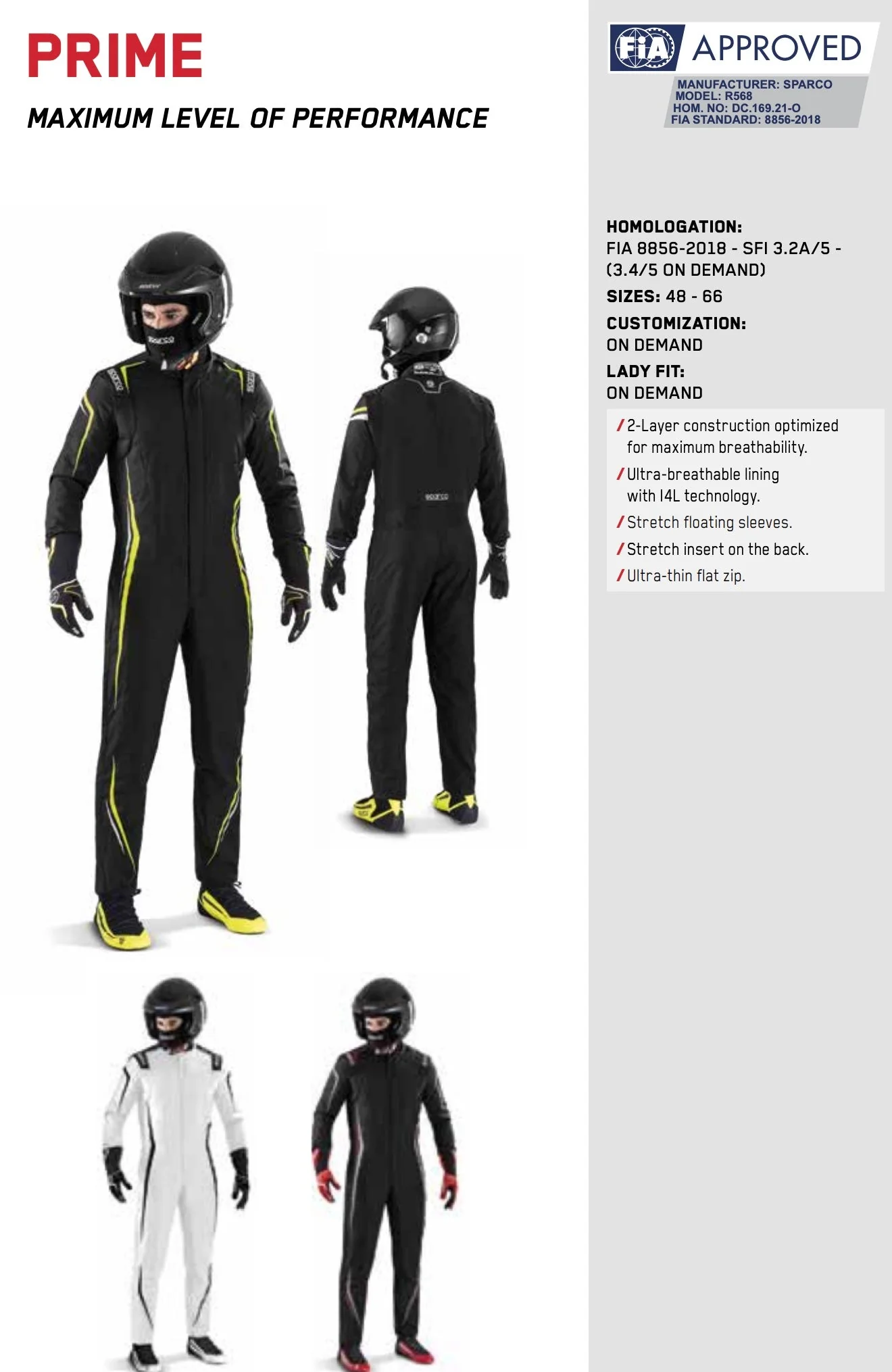 Sparco Prime Driver Driver Racing Suit - Image 9
