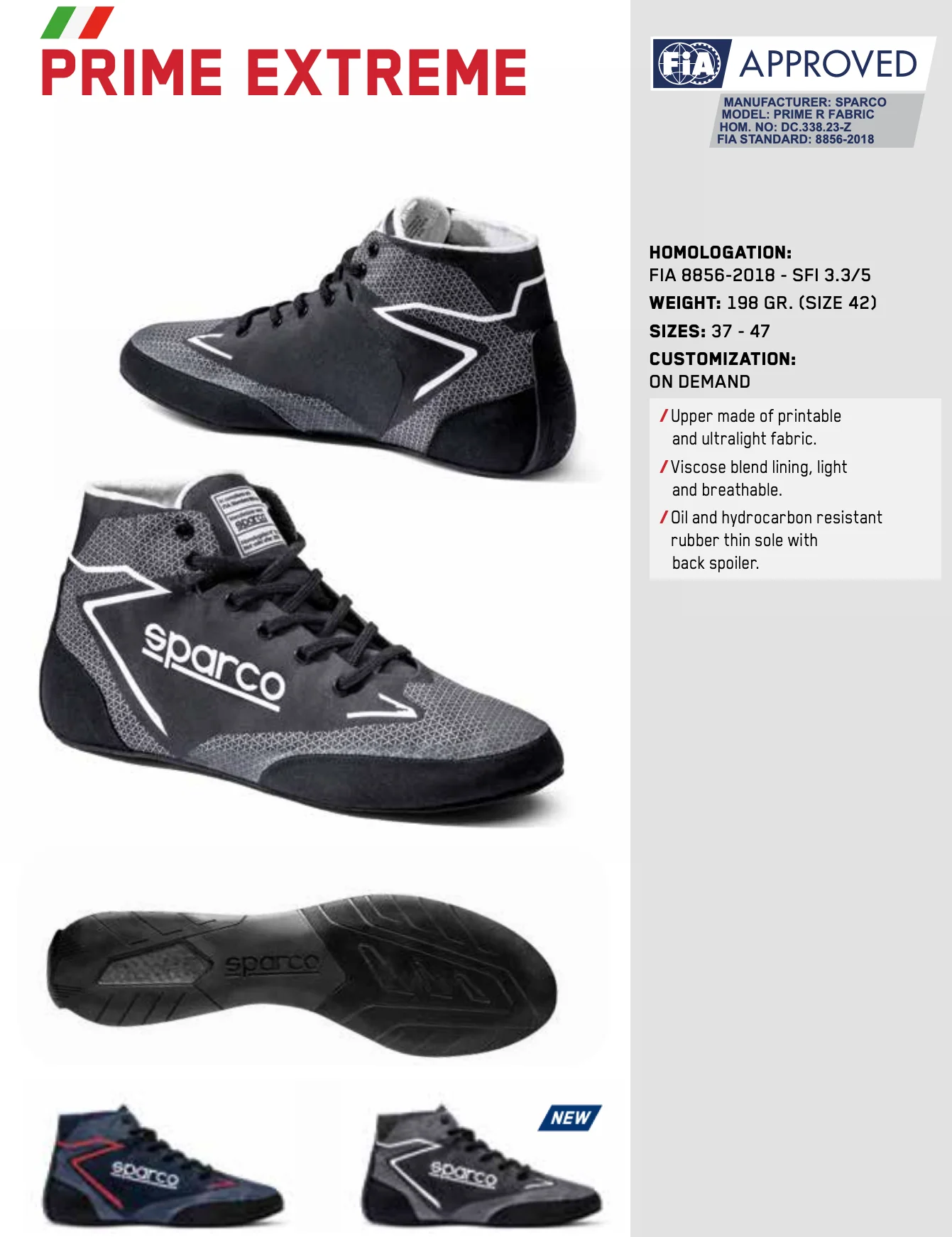Sparco Prime Evo Racing Shoesss, FIA 8856-2018 - Image 7