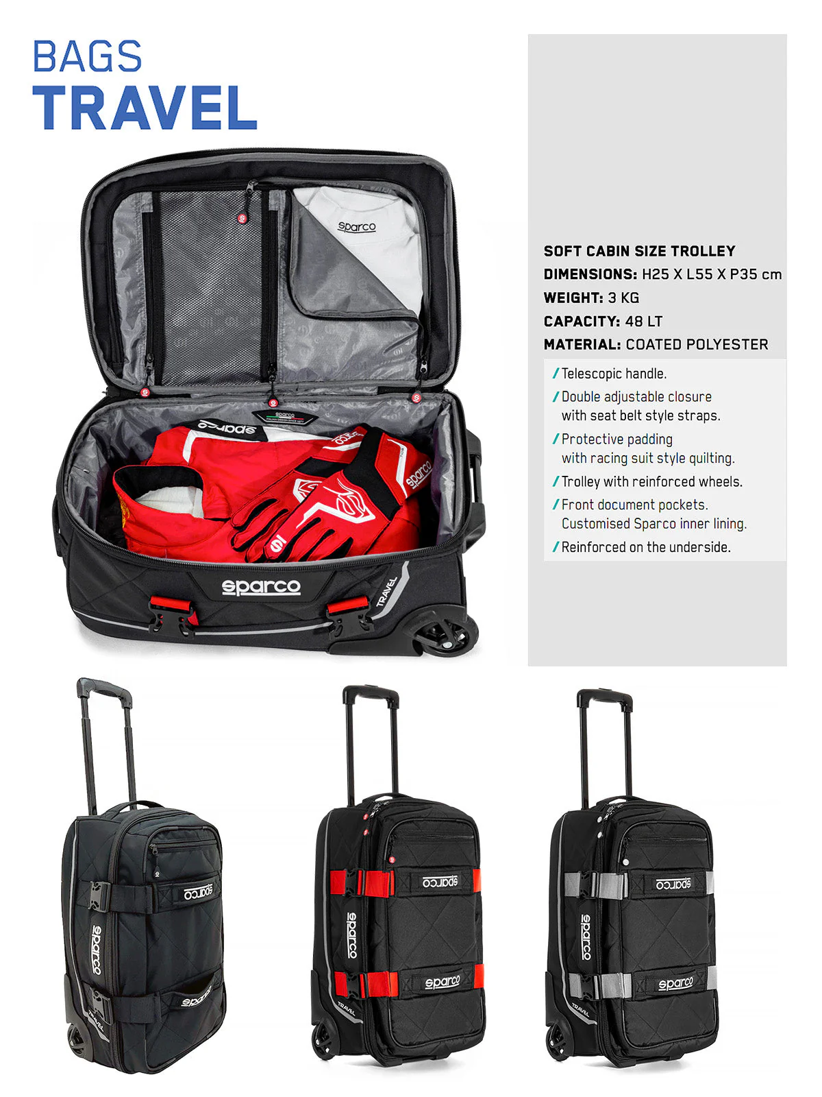 Sparco Travel Gear Roller Bag - Image 5