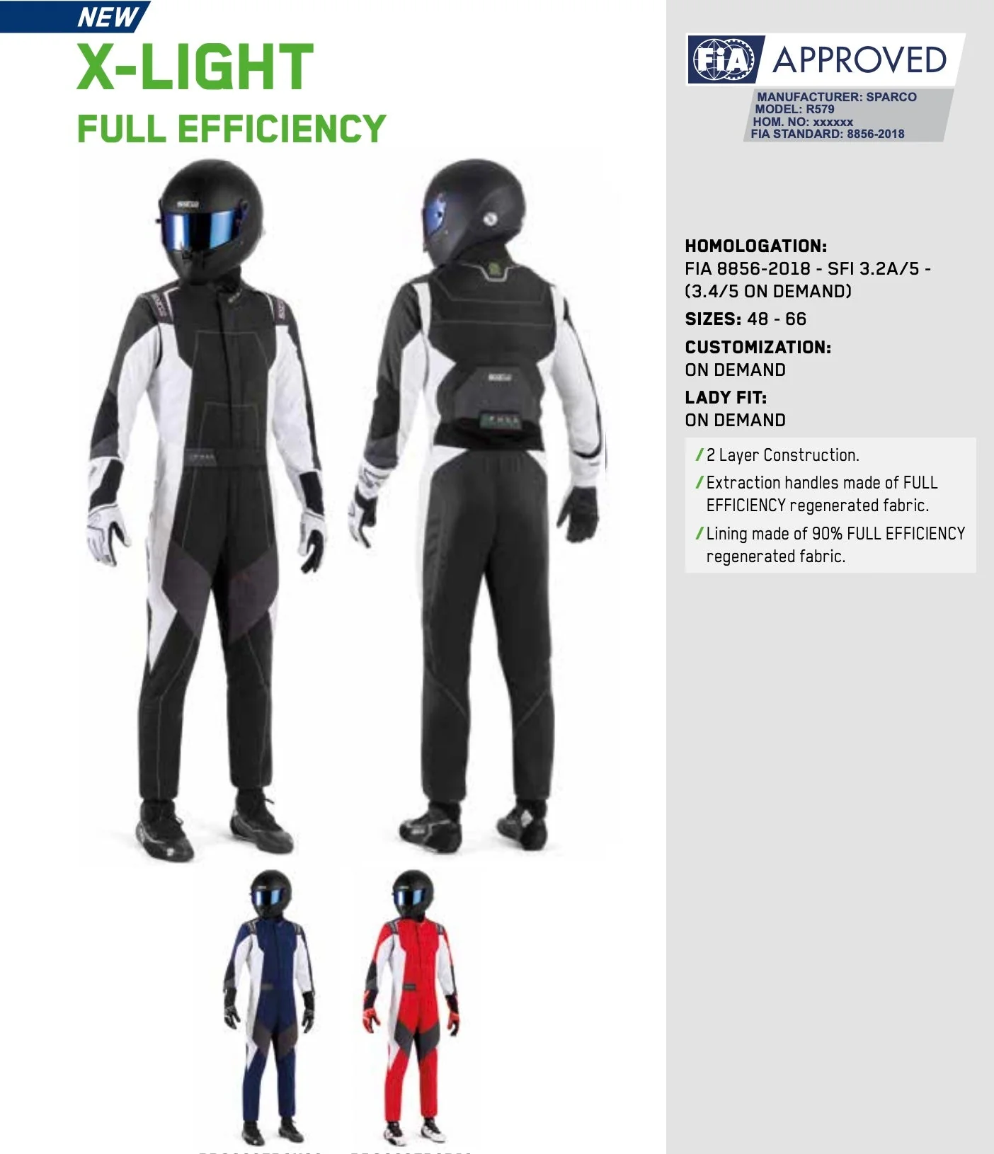Sparco X-Light FE Driver Race Suit, FIA Rated - Image 7