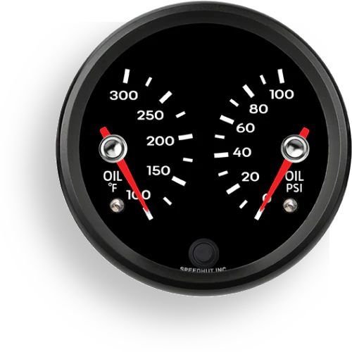 Speedhut 3-3/8" Dual Oil Temperature & Pressure Gauge