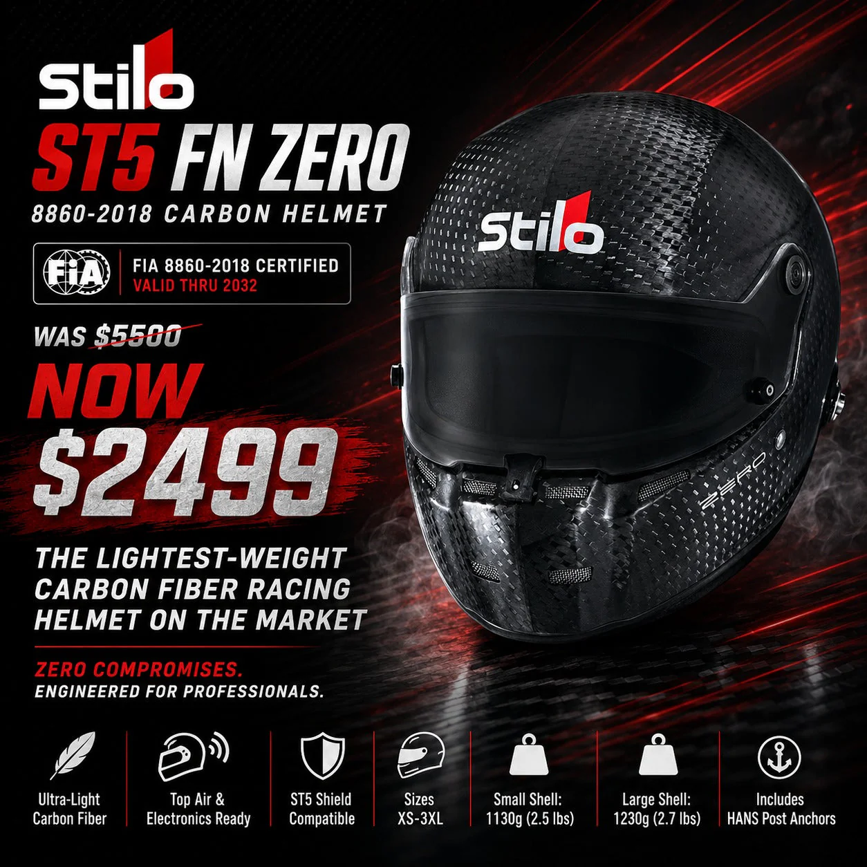 Stilo ST5 FN ZERO 8860-2018 Carbon Helmet - Image 8